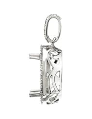 Sterling Silver 14X10 mm/ 3/8 Cttw Semi Pendan Diamond Semi-Mount Pendant