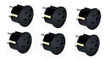 Heavy Duty Grounded USA American To European German Schuko Outlet Plug Adapter - 6 Pack