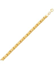 14K Yellow Gold Fancy Basket Weave Line Bracelet