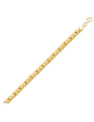14K Yellow Gold Fancy Basket Weave Line Bracelet