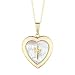 Mother of Pearl Cross on Heart Locket
