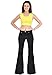 Glamour Outfitters Women's 60s 70s Flares Bell-Bottom Wide Flared Jeans - Black