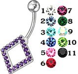 Fancy Jeweled Non-Moving Belly Ring Body Jewelry