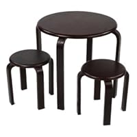 Lipper International 552E Child's Table and 2 Stools Set, Espresso