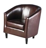 BRAND NEW LEATHER BROWN SINGLE SEATER SOFA