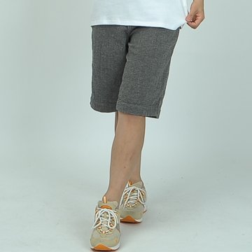 (コンバース)CONVERSE ハーフパンツ レディース 先染め Wガーゼ 無地 (ブラック)
