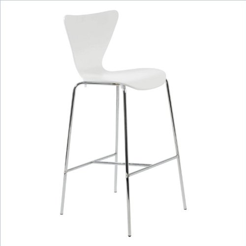 ITALMODERN Tendy-C Counter Chair, White, Set of 2