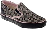 Converse Womens Skid Grip EV Slip-On Grey/Black/Pink/Argyle Basketball