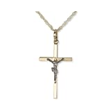 9ct Yellow Gold Two Piece Crucifix Pendant with 18 Chain