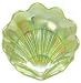 Small Glass Scallop Shell Fern Green Plate 11" x 7 3/4" Set / 2