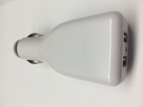 Dual USB CAR Charger Designed for Apple and Android Devices White