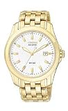 Citizen Eco-Drive WR100 Gold-tone Date White Dial Men's Watch #BM6732-51A