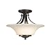Murray Feiss SF241ORB Barrington Collection 2-Light Semi-Flush, Oil Rubbed Bronze Finish with White Opal Etched Glass Shade