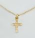 Jewelry : 14K Yellow Gold Baby's Engraved Cross with 16" Rope Chain