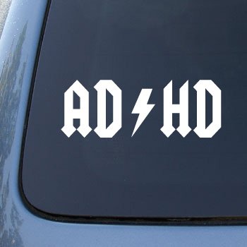 Cover image : AD-HD - Vinyl Car Decal Sticker #1691 | Vinyl Color: White