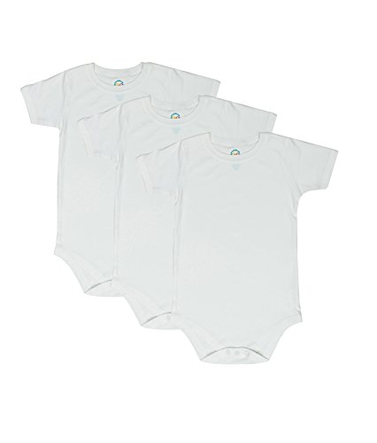 4T 5T 6T Toddler Bodysuit Short Sleeve Round Crew Neck 3-pack