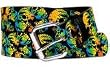 FRENCH CRAFT 38 MM BONDED W/ GLOVE BACK, CHECKER RAINBOW SKULLS AND NICKEL SNAP OFF BUCKLE