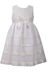 Girls Sleeveless Spring Summer Lace   Embroidered Empire   Waistline Organza/Satin Wedding Dress  With a Bow(s) and a Ribbon  and Ruffles