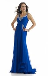 Sexy Beaded Crystal Applique Lace Crystals Chiffon/Taffeta/Tulle Prom Dress/Party Dress 