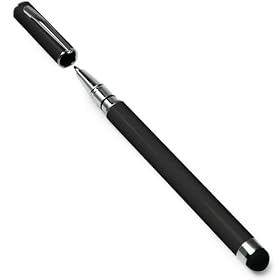 BoxWave Capacitive Styra - 2 in 1 pen and stylus for Apple iPad 3, new iPad (3rd Generation), iPad 2, iPhone 4, iPhone 4S, iPod Touch, Amazon Kindle Fire, Blackberry Torch, HTC EVO 4G, Flyer, Motorola Droid RAZR, Photon 4G, All Touch Screen Tablets (Jet Black)