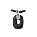 Sterling Silver Onyx Pendant with Black Woven Leather Cord -16