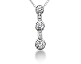 0.74CTW Bezel and Channel Set Diamond Three Stone Pendant in Platinum