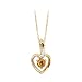 14K Yellow Gold 0.01 ct. Diamond and 4 MM Citrine Heart Pendant with Chain