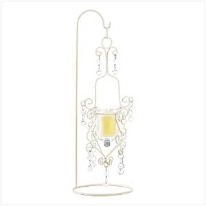 Vintage Crystal Drop Candle Holder Hanging With Stand by Tom & Co.