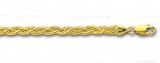 14K Yellow Gold Braided Fox Anklet -- 3.6mm wide, 10