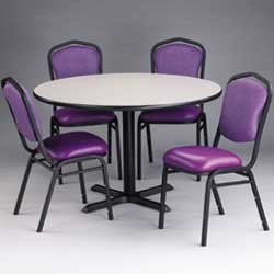 PHOENIX Cast Iron Base Cafeteria Tables - Cherry