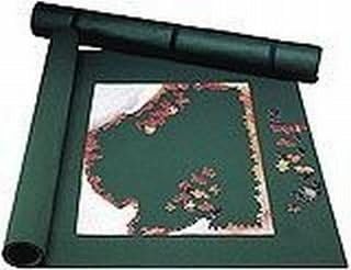 Puzzle Mat Roll o Puzzle 24x36 Inch Stow and Go Green Felt with End Caps for More Storage