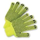 LIME String Knit Gloves with Black Dots on Both Sides (Sold by Dozen)