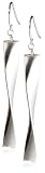 9ct White Gold Twist Drop Earrings