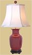 Asian Furniture & D&eacute;cor - 31" Fine Chinese Oxblood Vase Oriental Bedside Lamp w/ Globe Finial