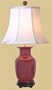 Asian Furniture & D�cor - 31" Fine Chinese Oxblood Vase Oriental Bedside Lamp w/ Globe Finial