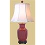 Asian Furniture & D�cor - 31" Fine Chinese Oxblood Vase Oriental Bedside Lamp w/ Globe Finial