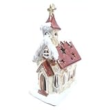 Click for more about Porcelain Christmas Church with Spire - The Tribeca Gift Company.