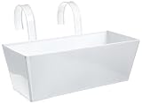 Produkt-Bild: Siena Garden 722628 Blumenkasten eckig weiss inkl. Halter