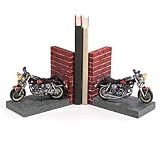 Black and Red Motorcycle Bookends For Home Decor And Office