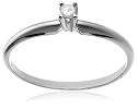 14k White or Yellow Gold Princess-Cut Solitaire Engagement Ring (.05 ct, I-J Color, I1-I2 Clarity)