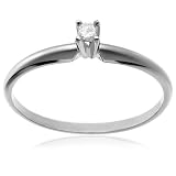 14k White or Yellow Gold Princess-Cut Solitaire Engagement Ring (.05 ct, I-J Color, I1-I2 Clarity)