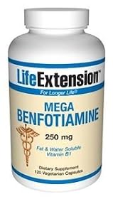 Life Extension Mega Benfotiamine Capsule, 250 Mg , 120 Vegetarian Capsules