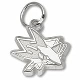 San Jose Sharks 3/8 New Logo Charm - Sterling Silver Jewelry