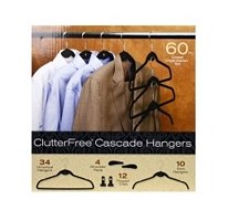 60 pc Closet Organizer Set includes Cascading Flocked Hangers
