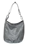 Besace moderne et simple en cuir lisse et souple coloris gris