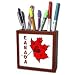 SmudgeArt Canada Art Designs - Canada - Maple Leaf - Hearts - Tile Pen Holders-5 inch tile pen holder