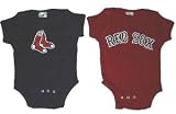 MLB Newborn Baby Creeper Home and Away Sets Made In The USA (0-6 Months, Boston Red Sox)