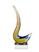 Murano Design Rainbow Flame Swirls Pattern Sculpture with Crystal Stand TX-4004-1