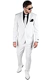 Slim Fit White 2 Button Notch Lapel Suit Double Vented By Azar Man