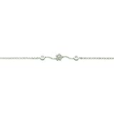 Sterling Silver Cubic Zirconia Rolo Link Bracelet 6